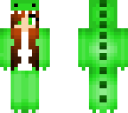 green dino girl green eyes