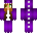 purple dino girl green eyes