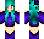 teal hair red eye witch