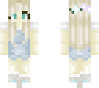 blue overalls girl