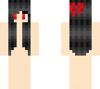 black hair with red bow base