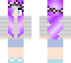 purple hair girl with flower crown