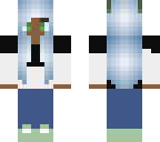 blue haired wolf girl
