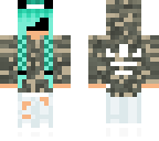 camo girl blue hair with mask
