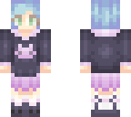 blue haired school girl