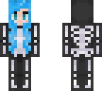 blue haired skeleton girl
