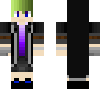 green hair assassin purple hoodie boy