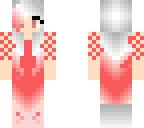 red and white dress with fading skirt