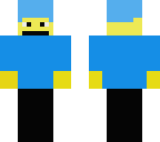 yellow skin and blue hair guy