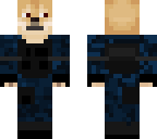 a doge in a blue uniform