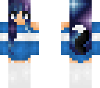 blue white wolf galaxy girl