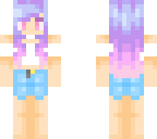 cute pink to purple hair girl