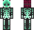 spooky maroon skeleton