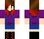 girl with red hair and purple top