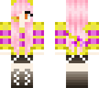 pink and yellow mief-wa with headphones
