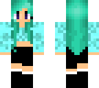 girl with crop top and green hair
