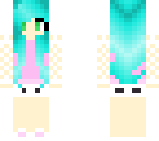 cute blue hair girl with green eyes