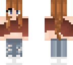 brown hair girl with jeans