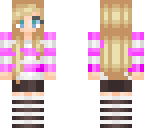 blonde girl with pink striped shirt