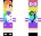 rainbow school cat girl