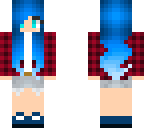 blue haired plaid girl 