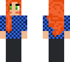 cute red-haired girl in check t-shirt