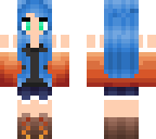 blue haired fall girl