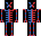 blue and red skeleton man