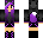 purple wolf girl in a hoodie