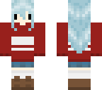 red sweater long hair