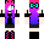 cat girl with pink and purple hair 