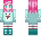 short pink hair and snowman sweater