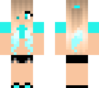 cute blue girl derp face under