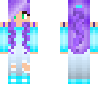 lilac haired girl-blue clothes