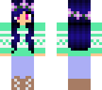 blue sweater girl with flower crown