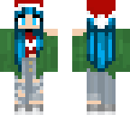 christmas girl with blue hair