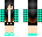 green plaid girl with black hair