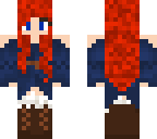 redhead with blue dress