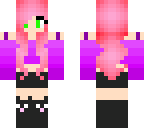 aphmau with pink hair and green eyes