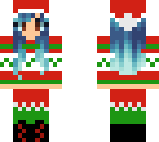 christmas sweater with blue hair