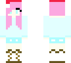 cute pink hair girl with santa hat