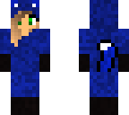 blue fox costume girl - 2 layer skin