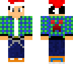 skin plaid but with x mas hat