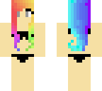 bikini girl w rainbow hair