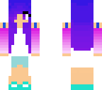 cute pink purple blue girl with blouse