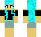 tan blue haired girl