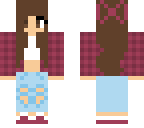 raspberry colored flannel top girl