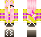 pink and yellow werewolf with headphones