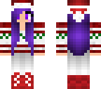 purple hair and a santa hat