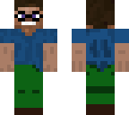 steve has a blue shirt green glasses